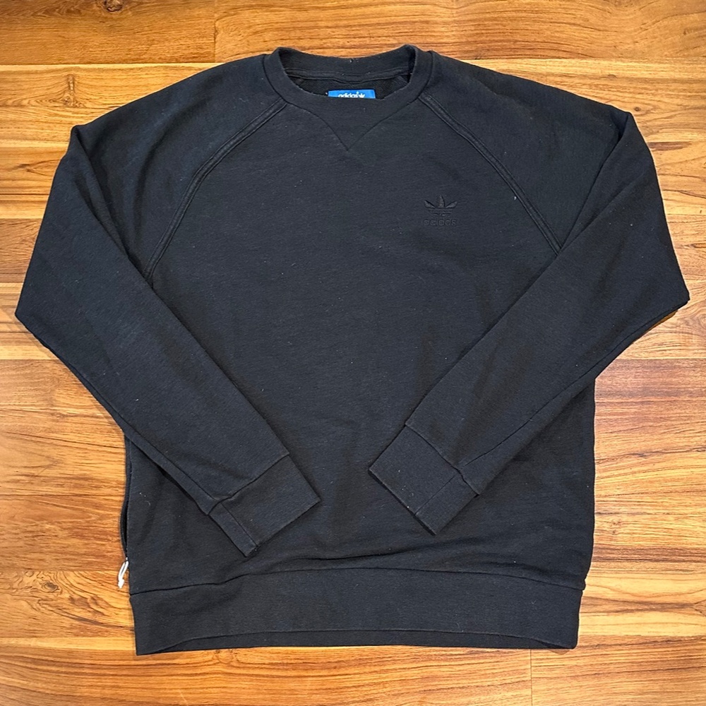 Men's Adidas Trefoil Black Sweatshirt Size Medium